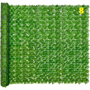 Ограда от изкуствен светлозелен бръшлян за външна декорация