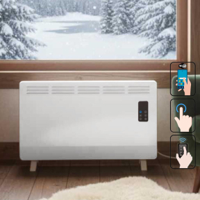 WiFi Конвекторен отоплител Oliver Voltz OV51974D, 2400W, Дистанционно управление, Бял